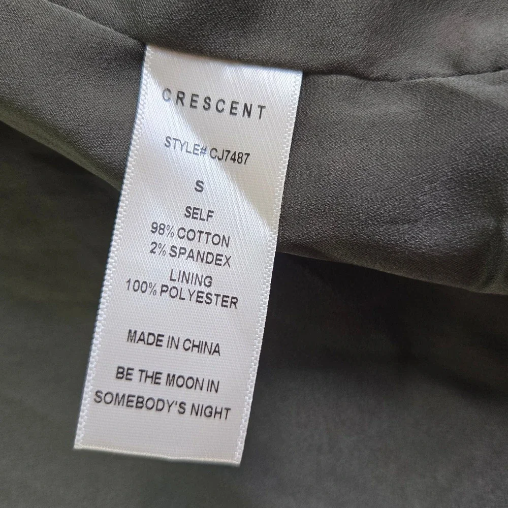 Crescent Corduroy Blazer Womens Small Olive Green Double Breasted CJ7487